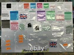 Grip Self Seal Resealable Zip Lock bag 100 xSmall Clear print Plastic Bags Baggy