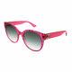 Gucci Gg0035s 005 Pink Glitter Plastic Round Sunglasses Green Gradient Lens