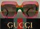 Gucci Gg0178s 006 Pink Tortoise Plastic Fashion Sunglasses Green Gradient Lens
