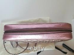 Gucci Trapuntata Medium Camera Shoulder Bag Quilted Metallic Leather Crossbody