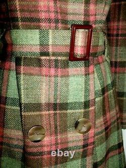 HOUSE of BRUAR Tweed belted Coat 14 beautiful soft colours shades of green/ pink