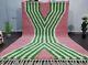 Handmade Moroccan Rug, Checkered Rug, Pink & Green Moroccan Rug, Custom Rug