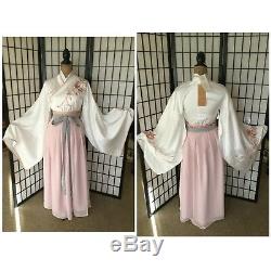 Hanfu set Embroidery Chinese Quju Ruqun Shirt Skirt Belt Yellow White Pink Green