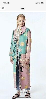 Hayley Menzies Enchanted Leopard Pink And Green Long Cardigan Coat New With Tags