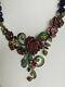Heidi Daus Flower Necklace Earrings Rose Red Floral New Green Pink Purple Beads