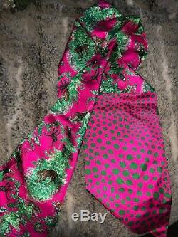 Hermes Silk Scarf Leopard Pink And Green