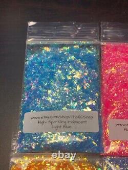 High- Sparkling iridescent Mermaid effect green pink blue Flakes US seller