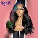 Highlight Body Wave Lace Front Wig Transparent Lace Front Human Hair Wig Women