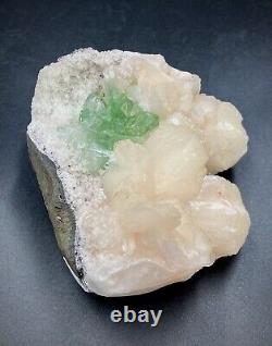 India Pink Green Fluorapophylite Mordenite Stillbite Zeolite Crystal