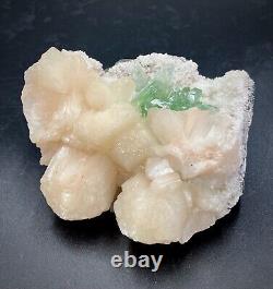 India Pink Green Fluorapophylite Mordenite Stillbite Zeolite Crystal