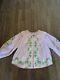 Innika Choo Linen Embroidered Top. Pink And Green. One Size