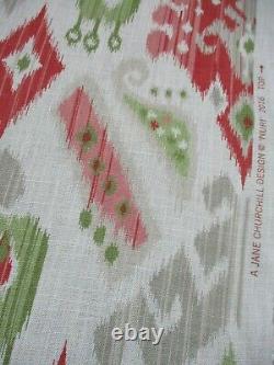 Jane Churchill Curtain Fabric'NURI PINK/GREEN' 7.4 METRES (740cm) Linen Blend