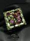 Juliana D&e Brooch Pin Gold Tone Lucite Pink Green Crystals 1.8 New With Tags