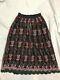 Junya Watanabe Embroidered Long Skirt Pink Red Green Foliage Black Tulle M