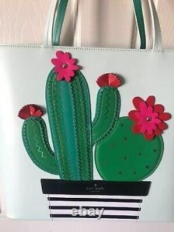 Kate Spade Handbag New Horizons Little Len Cactus Tote Green Aqua pink Black New