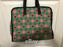 Kate Spade Morley Large EW Tote Bag in Green & Pink Taupe Nylon & Leather $299