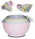 Kitchenaid Pastel Colors 14 Pc Mixing Bowls Measuring Cups Spoons Green Pink New