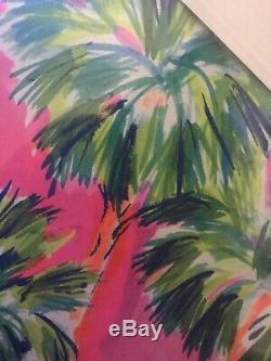 LIlly Pulitzer NEW Small Canvas Art Pink Green Palm Tree Design Free Shipping