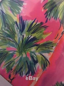LIlly Pulitzer NEW Small Canvas Art Pink Green Palm Tree Design Free Shipping