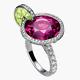 Lab-created Pink Ruby, Green Emerald & Cz Limelight Cocktail Inspiration Ring