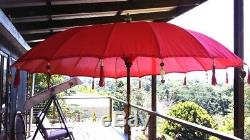 Large 3 mtr wide Bali Umbrellas White, Red, Fuchsia Pink, Yellow, Purple, Dk Grn