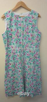 Laura Ashley Floral Sleeveless Dress-pink/green-size-uk16