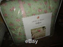 Laura Ashley Madeline Green Pink Floral (4pc) California King Comforter Set