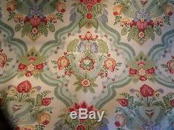 Lee Jofa 100% Linen Palazzo Floral Turquoise Blue Green Red Pink 6 yds