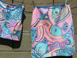 Lilly Pulitzer 2 piece outfit sz small medium top skirt pink blue green OFFER nw