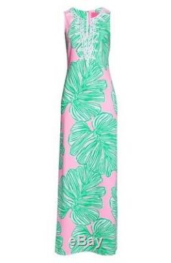 Lilly Pulitzer Carlotta Maxi Dress Who Let The Fronds Out Pink/Green Size 10 NWT