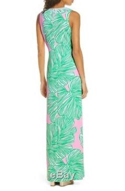 Lilly Pulitzer Carlotta Maxi Dress Who Let The Fronds Out Pink/Green Size 10 NWT