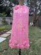 Lilly Pulitzer Linda Maria Secret Garden Pink Green Silk Dress Lined Rosettes 4