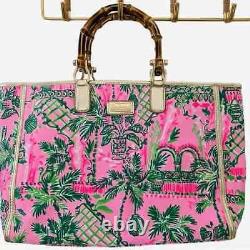 Lily Pultizer Hot Pink and Green Canvas Purse