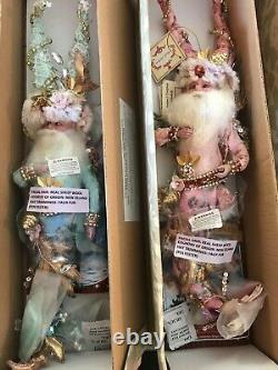 Limited Mark Roberts King Neptune Fairy Fairies Small Set 3 Blue Pink Green $239