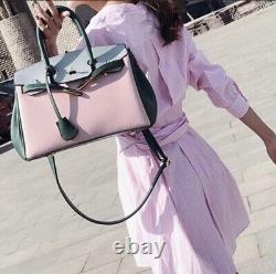Luxury Satchel Bag Purse Vegan Leather Pink Green Grey OOTD Insta Easter Gift