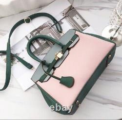 Luxury Satchel Bag Purse Vegan Leather Pink Green Grey OOTD Insta Easter Gift