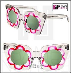 MARKUS LUPFER LINDA FARROW FLOWER Daisy Pink Glitter Green Mirror ML9 Sunglasses