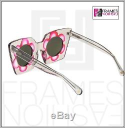 MARKUS LUPFER LINDA FARROW FLOWER Daisy Pink Glitter Green Mirror ML9 Sunglasses