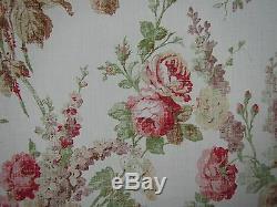 MULBERRY CURTAIN/UPHOLSTERY FABRIC DESIGN Vintage Floral 3.6 METRES PINK/GREEN