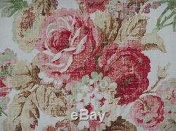 MULBERRY CURTAIN/UPHOLSTERY FABRIC DESIGN Vintage Floral 3.9 METRES PINK/GREEN