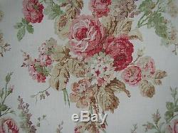 MULBERRY CURTAIN/UPHOLSTERY FABRIC DESIGN Vintage Floral 4.4 METRES PINK/GREEN