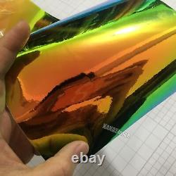 Magic Mirror Chrome Metal Sticker Rainbow Chameleon Vinyl Wrap Strips Film Decal