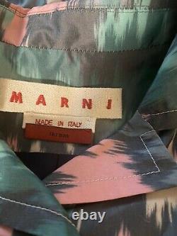 Marni Pink / Green Multi Abstract Ikat Button Front Jacket Ikram NWOT 42 / 6