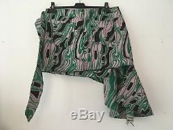 Marques Almeida mini skirt green pink black belt buckle 14 New with tags