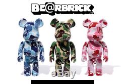 Medicom Be@rbrick BAPE ABC CAMO 1000% Blue, Pink, Green 3 set ape Bearbrick
