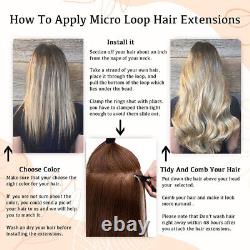 Micro Ring Loop Tip 100% Remy Human Hair Extensions Micro Beads Link Full Head