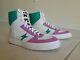 Missoni New Leather Sneakers Size It40/ Us 9 White/pink/green Msrp $590
