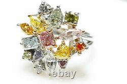 Multi Color Diamond Ring 4.50ct Natural Fancy Intense Pink Blue Green Argyle GIA
