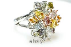 Multi Color Diamond Ring 4.50ct Natural Fancy Intense Pink Blue Green Argyle GIA