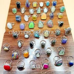 Multistone Mix Gemstone 925 Sterling Silver Plated Wholesale Lot Rings Jewelry